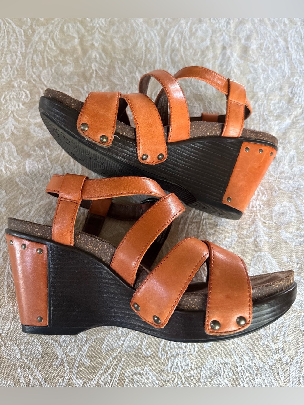 DANSKO 36 Danilo Frida Burnt Orange Strappy Wedge Sandals (6-6.5) ⭐️